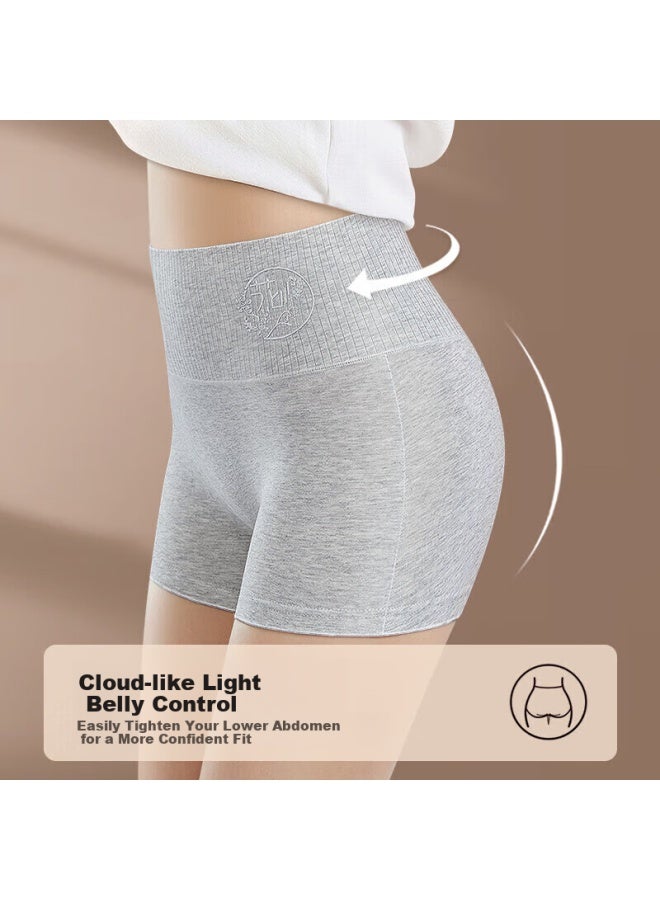 Mei Ya Ting Women's High Waist Cotton Underwear With Tummy Control And Antibacterial, Seamless, Anti-light Leakage, Safety Shorts, Pack Of 3, XL - Image 2