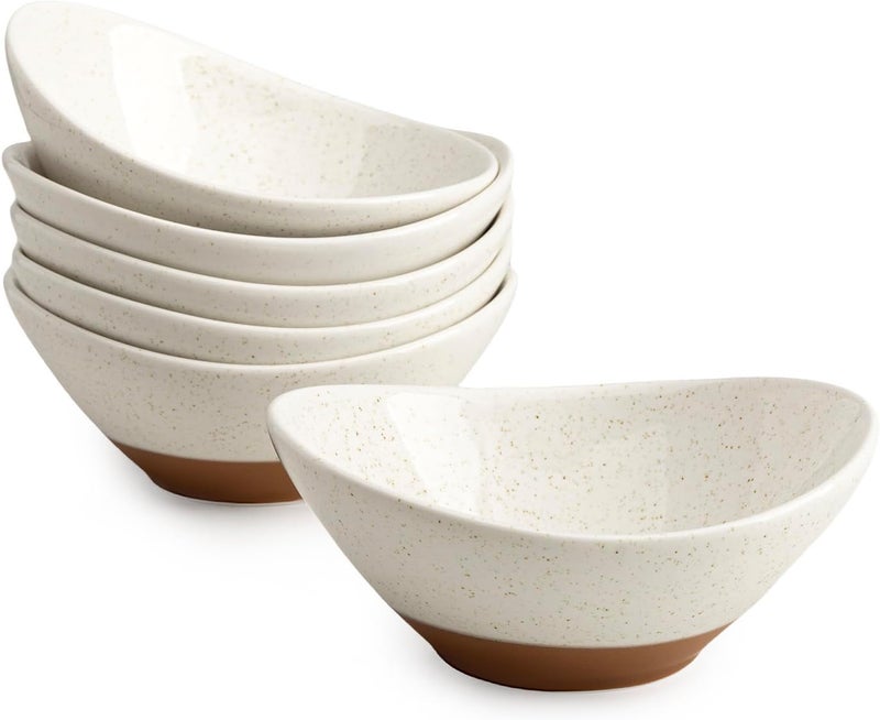 Teocera 5 Inch Porcelain Small Bowls Set 6 Ounce small serving bowls for Dessert Ice Cream Snack Dipping Side Dishes Microwave  Dishwasher Safe Beige - Image 1