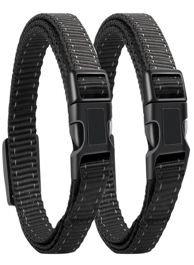 WUJ Reflective Adjustable Replacement Strap for Dog Shock Training Bark Collar, 2 Packs - Image 1