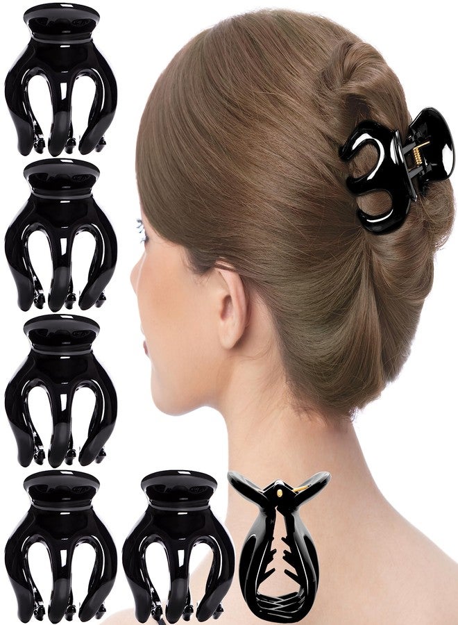 RC ROCHE ORNAMENT Womens Pumpkin Hair Strong Hold Grip Claw Jaw Clips (Large-Black) - Image 1