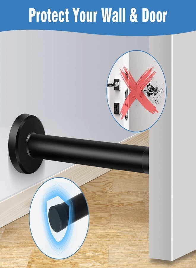 KOLAKO Door Stop, 6 Inch Long Door Stopper with Mute Rubber Bumper, Wall Mounted Large Modern Extra Long Door Stops Catch Black, Brushed Steel, Heavy Duty Doorstop Door Holder for Home Office, 2 Pack - Image 3