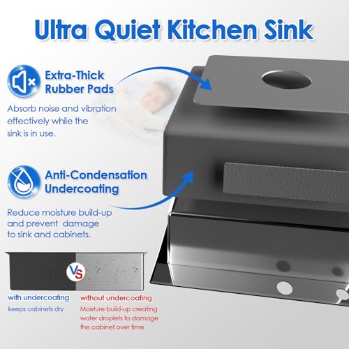 ROVOGO 22"x18"x9" Drop in Kitchen Sink Single Bowl, 304 Stainless Steel Modern Sink Handmade, Top Mount Sink 2-Hole with Drain Assembly, Brushed - Image 3
