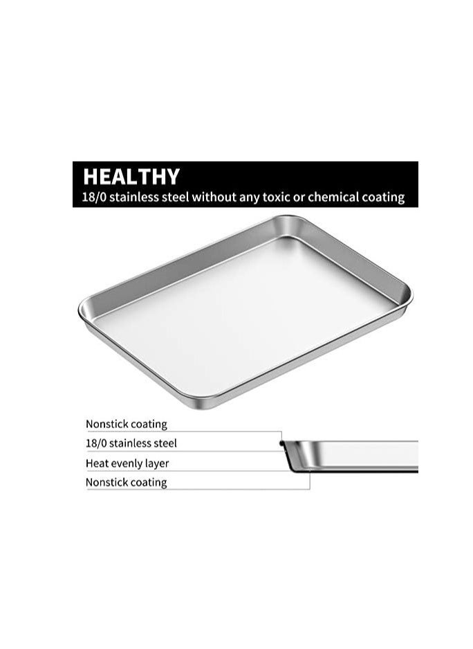 AL KHAYAM - Baking Sheet Set of 2, Bastwe 18 inch Commercial Grade Stainless Steel Baking Pan, Professional Bakeware Oven Tray, Healthy & Non-toxic, Rust Free & Mirror Finish, Easy Clean & Dishwasher Safe - Image 1