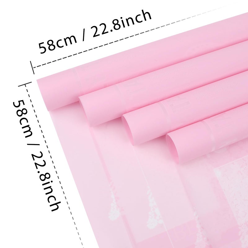NESCCI 20 Sheet Flower Wrapping Paper - Waterproof Floral Bouquet Wrapping Paper, Florist Supplies Packaging Paper for Wedding Birthday Gift DIY (Butterfly Pink) - Image 2