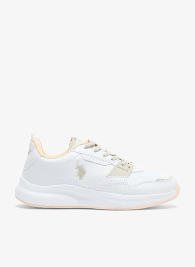 U.S. Polo Assn. Women's White Sneakers - Elegant Design Shoes,Comfortable Casual Shoes for Everyday Wear
