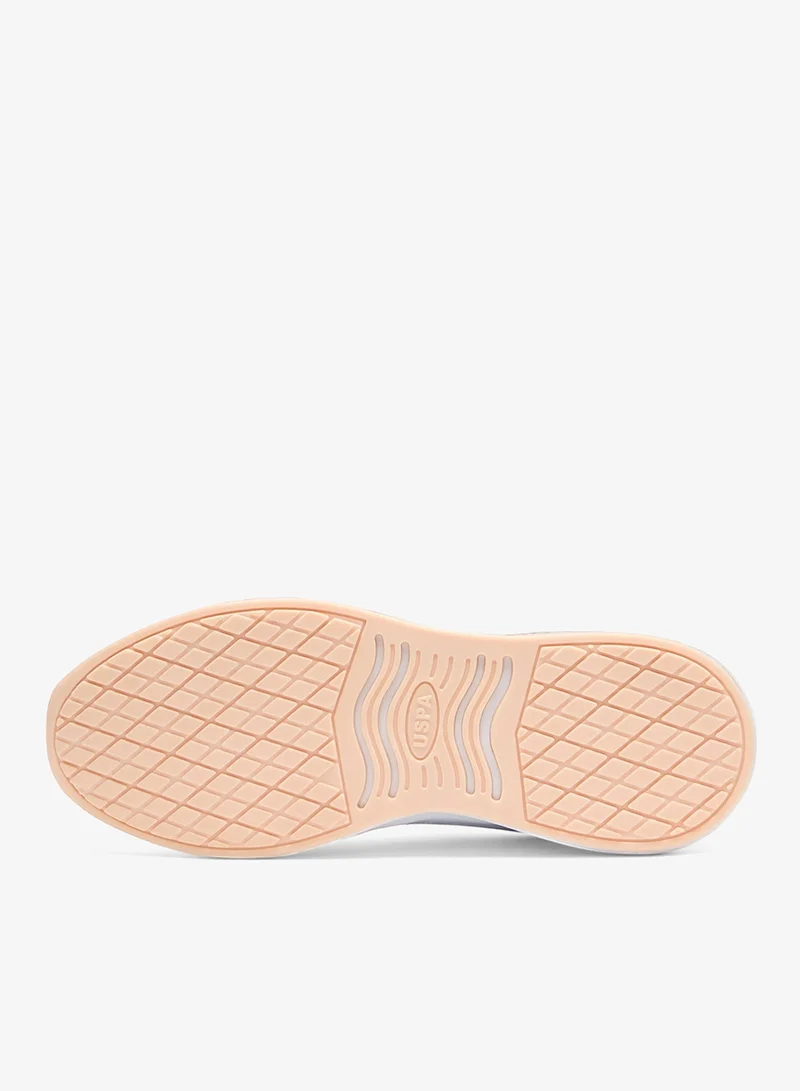 U.S. Polo Assn. White/Salmon Women's White Sneakers - Elegant Design Shoes,Comfortable Casual Shoes for Everyday Wear for Women | Best Price UAE