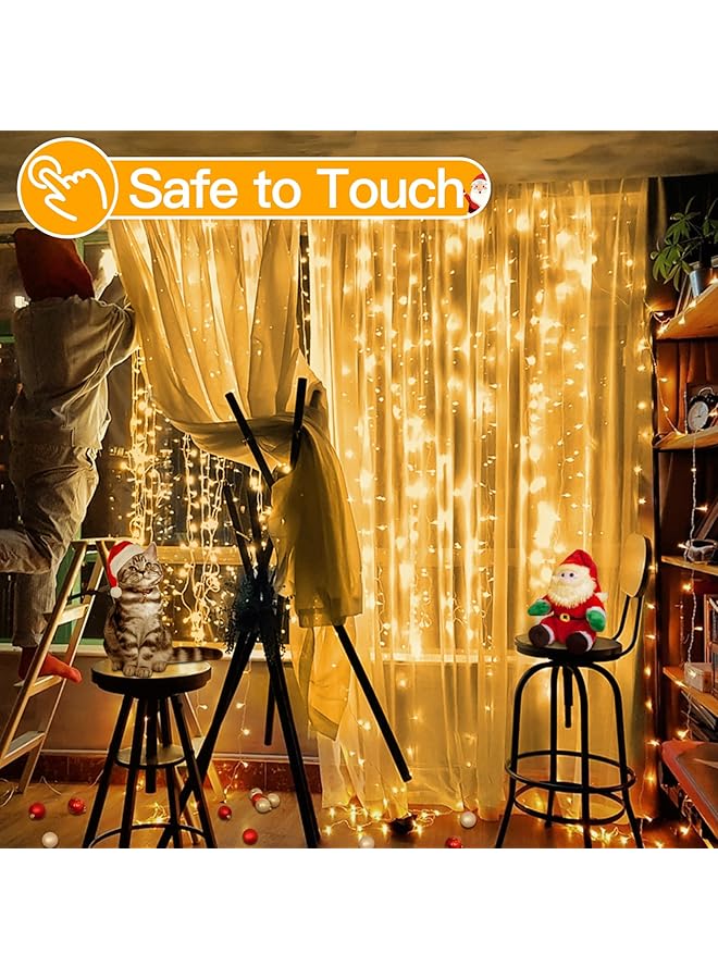 erorex Curtain Lights Warm White 300 Led 9.8Ftx9.8Ft Remote Usb Powered 8 Lighting Modes Timer Waterproof Hanging Lights Indoor Outdoor For Xmas Thanksgiving Wedding Party Patio Decorations… - Image 5