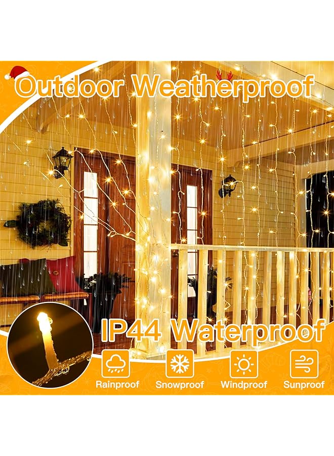erorex Curtain Lights Warm White 300 Led 9.8Ftx9.8Ft Remote Usb Powered 8 Lighting Modes Timer Waterproof Hanging Lights Indoor Outdoor For Xmas Thanksgiving Wedding Party Patio Decorations… - Image 4