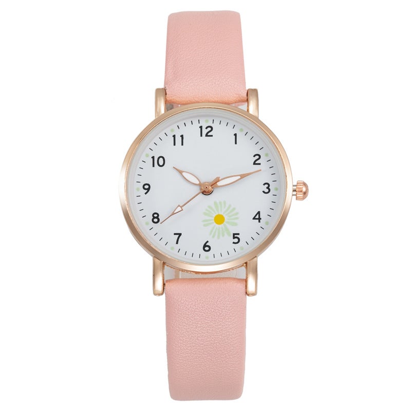 Chic Retro Daisy Belt Watch for Girls Pink 
