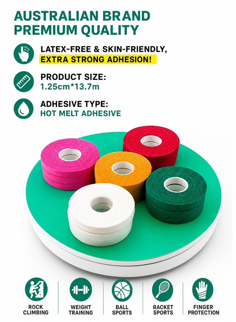 Munyee Hua 3 Rolls Cotton Finger Sports Tape 1.25cm x 13.7m, White Athletic Tape, Latex Free Hot Melt Adhesive, Skin Friendly Finger Joint Protection Tape for Climbing, BJJ, Taekwondo, Golf, Gym Training, Padel, Badminton and Fishing - Image 2