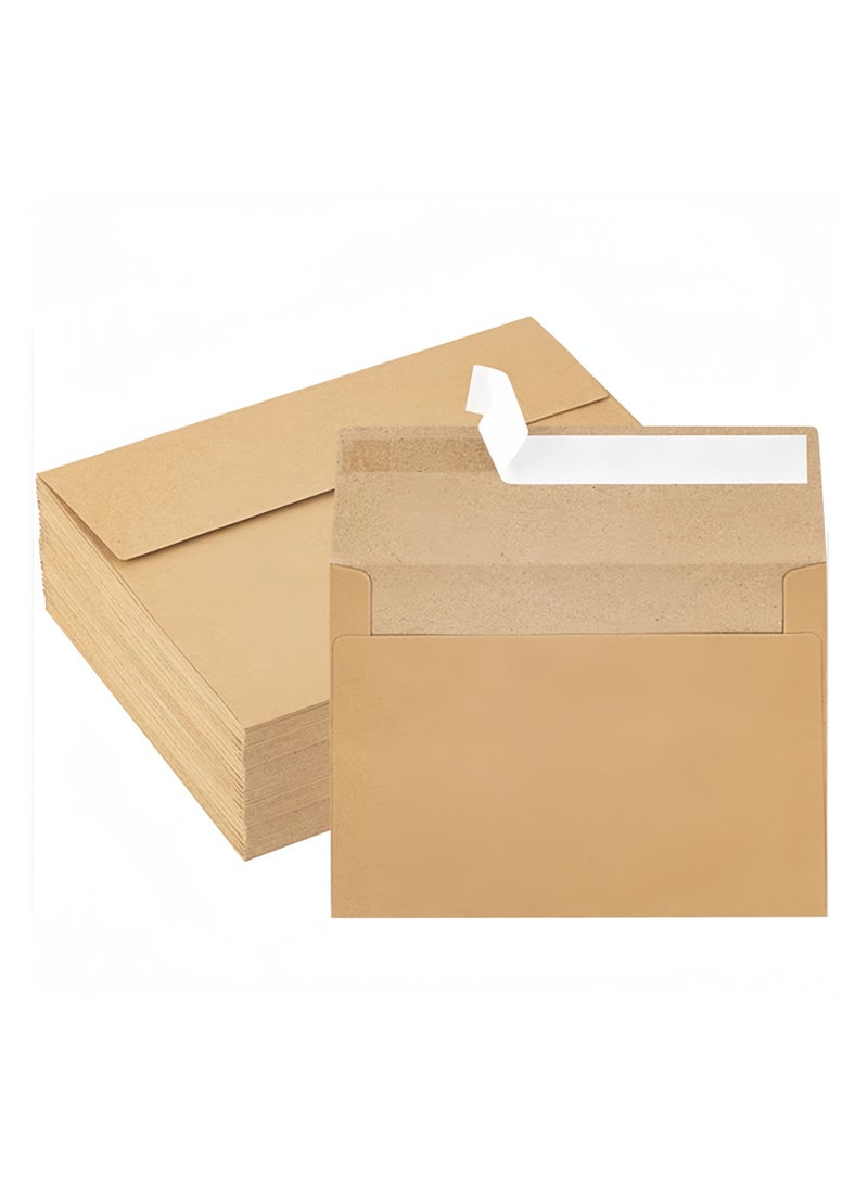 Generic (50 Pack) Brown Coin Envelopes 15.9 x 10.8 cm Kraft Self-Adhesive Envelopes for Small Items Parts, Wages, Notes, Office  - Image 1