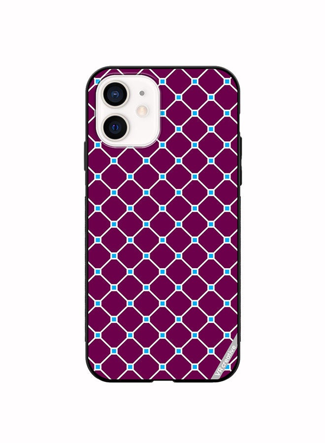 VR CREATIVE Protective Case Cover For Apple iPhone 12 mini Abstract Crossed Lines Seamless Patternn Design Multicolour - Image 1