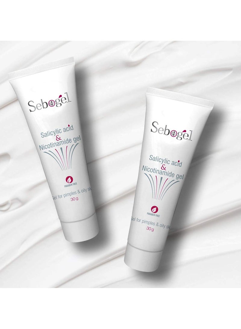Sebogel Salicylic Acid & Nicotinamide Gel for Pimples and Oily Skin, 30gm - Pack of 2 - Image 4