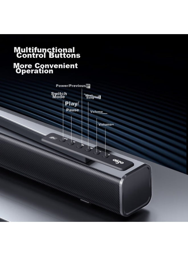 Patriots Aigo Soundbar, Tv Speaker, 3d Surround Sound Home Theater, Bluetooth 5.0 Wireless Connection, Living Room Wall-mounted Speaker, Black T10 - Image 4