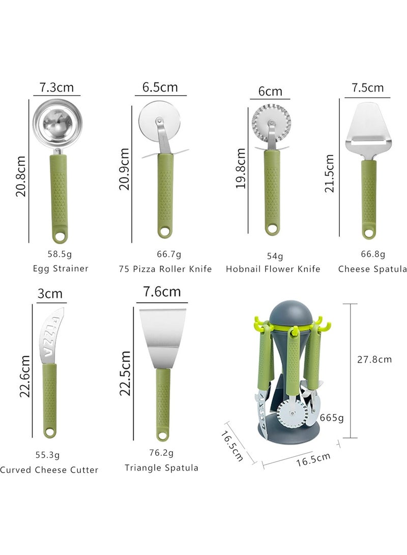 TodyJeyHo 6PCS Pizza Tool Set,Kitchen,Kitchen Utensils Set,Kitchen Decor,Kitchen Decor and Accessories,Kitchen Essentials,With Storage Stand Kitchen Utensils,Kitchen Gadgets (Pizza Set) - Image 3