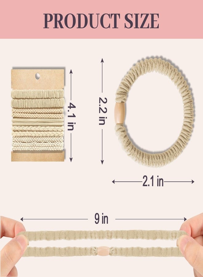 JIRIS JIIRS 10PCS Boho Hair Ties,Elastic Bracelets,Elastic Ties, Hair Bands For Ponytails,Ponytail Holder for Thick or Thin Hair,Boho Hair Bracelets No-Damage For Daily Life, Sport, Working(Set1) - Image 2