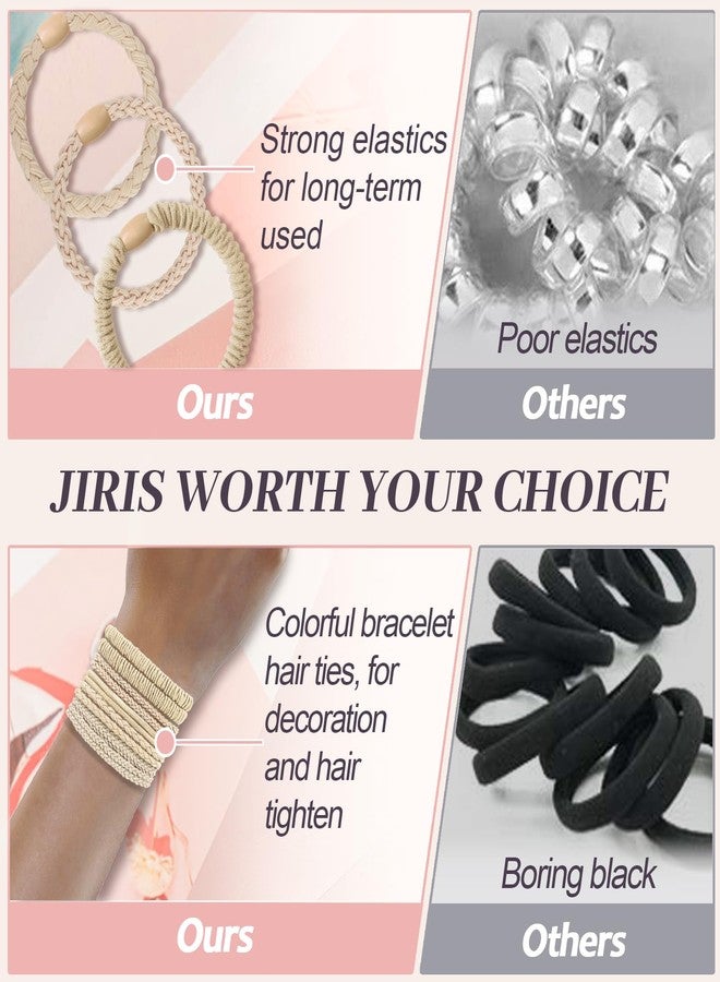 JIRIS JIIRS 10PCS Boho Hair Ties,Elastic Bracelets,Elastic Ties, Hair Bands For Ponytails,Ponytail Holder for Thick or Thin Hair,Boho Hair Bracelets No-Damage For Daily Life, Sport, Working(Set1) - Image 3