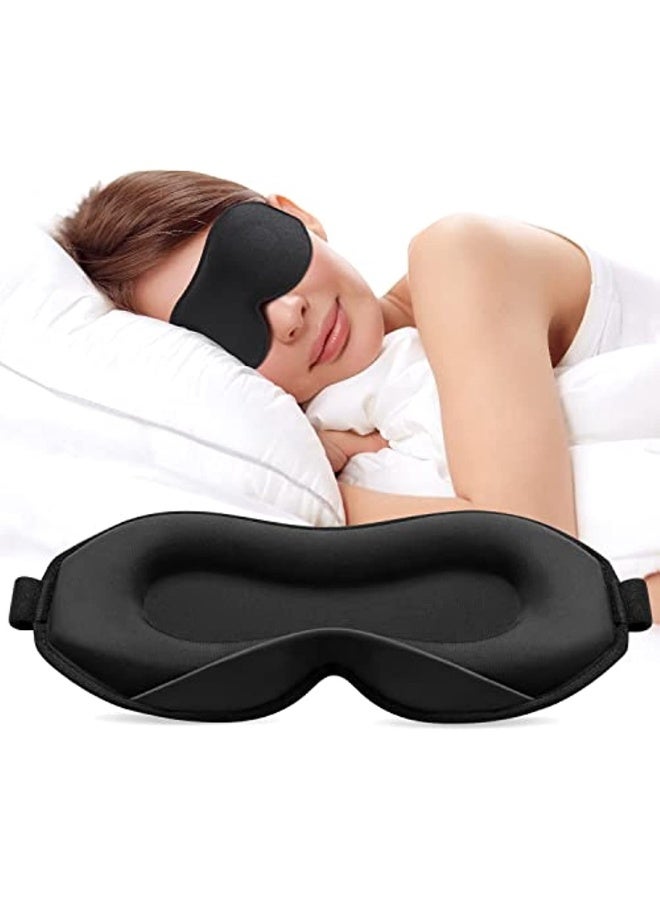 Generic Sleeping Mask for Side Sleepers 3D Sleeping Mask for Men Women Soft and Breathable Eye Mask Sleep Masks 100% Light Blocking Sleeping Goggles with Adjustable Strap for Travel - Image 1