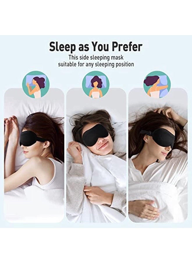 Generic Sleeping Mask for Side Sleepers 3D Sleeping Mask for Men Women Soft and Breathable Eye Mask Sleep Masks 100% Light Blocking Sleeping Goggles with Adjustable Strap for Travel - Image 3