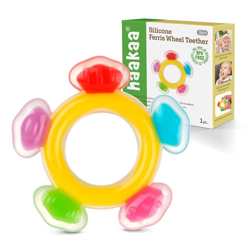Haakaa Silicone Ferris Wheel Teether  Freezer Teething Toy for Babies 36 Months  Safe Soothing Cold Relief  BPA Free Silicone 1 Pack - Image 1