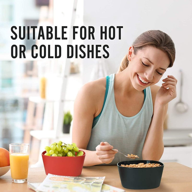 Mueller Snack Bowls Salad and Rice Bowls Set of 4 European Made Cereal Bowl for Kids ShatterProof NonToxic Dishwasher Safe Halloween Party Bowl 1QT Colorful 4 Pack - Image 3