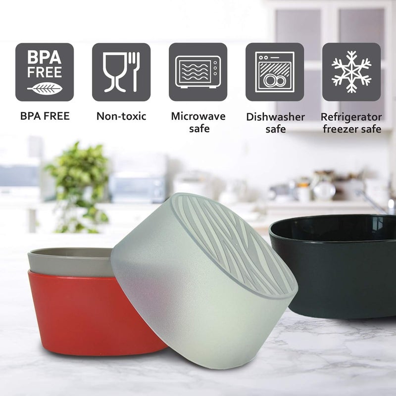 Mueller Snack Bowls Salad and Rice Bowls Set of 4 European Made Cereal Bowl for Kids ShatterProof NonToxic Dishwasher Safe Halloween Party Bowl 1QT Colorful 4 Pack - Image 2