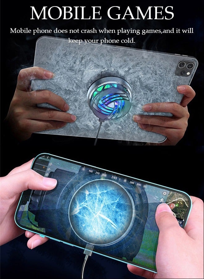 DUNISO Magnetic Semi-Conductor Cooling Chip Phone Cooling Fan with Magnetic Plates LED Display RGB Lights and Instant Cooling system, Cellphone Radiator for Mobile Gaming TikTok Live Strea - Image 3