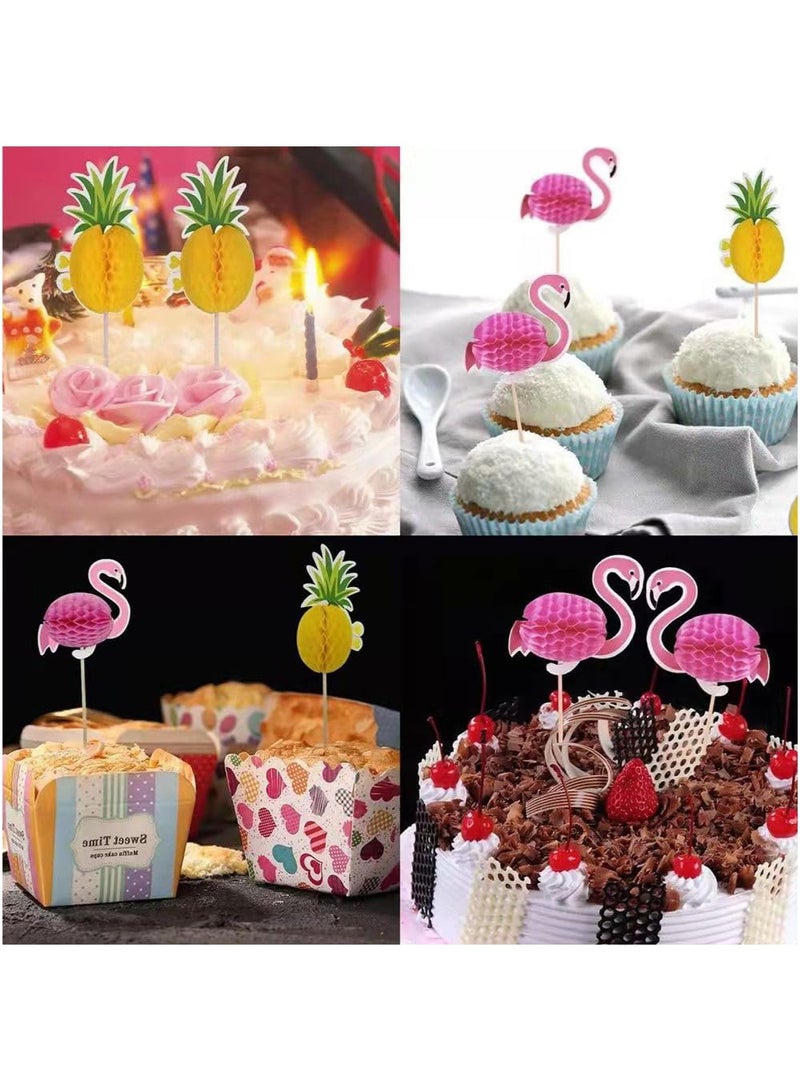 Eilimi 100 Pcs Food Party Toothpicks,Drinks Decorations Accessories Including Umbrellas,Stirrers,Reusable Paper Straws,Sparkler Sticks,Pineapple Stirrers,Flamingo Stirrers for Beach - Image 5