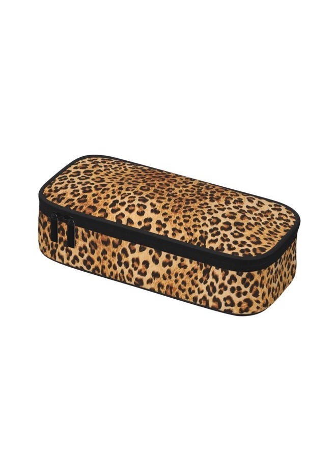PAUSEBOLL Leopard print Pencil Case for Girls and Kids Cute Pen Box Pouch Large pencil bag with Double Zipper, Portable Pencil Pouch for School Office Supplies - Image 3