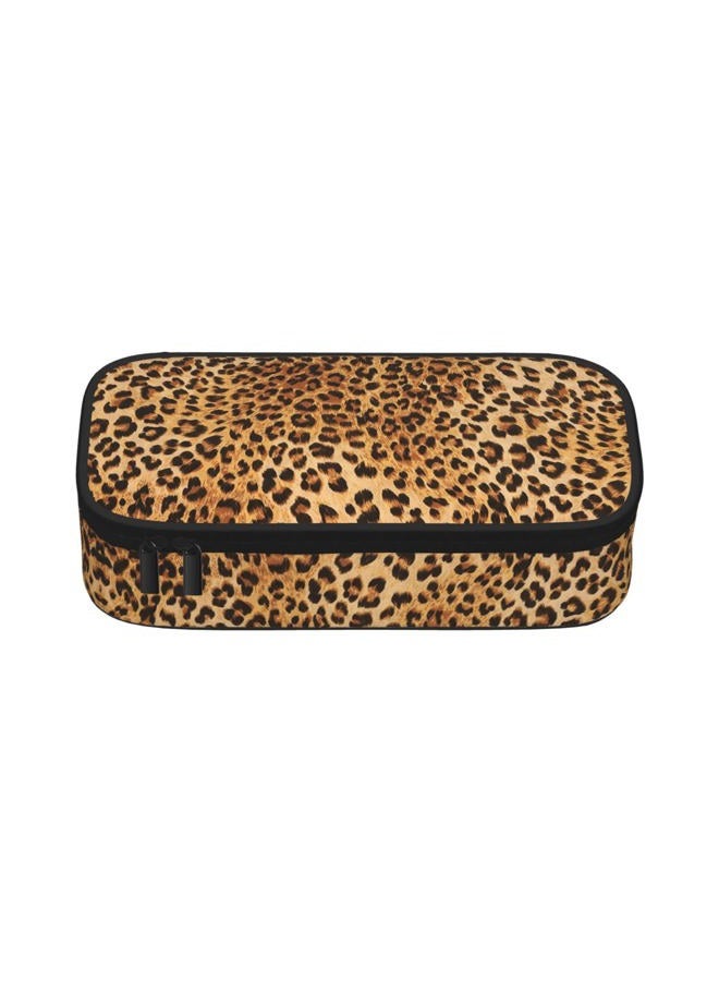 PAUSEBOLL Leopard print Pencil Case for Girls and Kids Cute Pen Box Pouch Large pencil bag with Double Zipper, Portable Pencil Pouch for School Office Supplies - Image 2