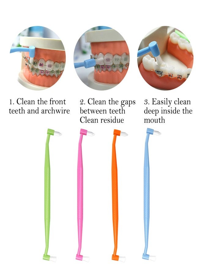 NUDFSY 4 Pcs Orthodontic Toothbrush, Orthodontic Brush For Braces, Double Ended Interspace Brush Compact Interdental Toothbrush Soft for Orthodontic Detail Cleaning - Image 5