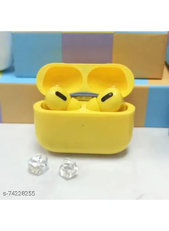 SHOPI - InPods Pro Wireless Bluetooth Earphone In Ear Earbuds Smart Touch Stereo Headphones Macaron TWS Bluetooth 5.0 Sports Gaming Headset For IOS Android Phone Huawei Xiaomi Samsung OPPO Vivo - YELLOW - Image 1
