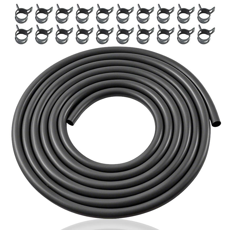 KIKITE 10 Feet 14 Inch ID Fuel Line Hose Compatible with Briggs Stratton Kohler Kawasaki Small Gas Diesel Engines Mowers and Generators Rubber Fuel Hose with 20 Clamps - Image 3
