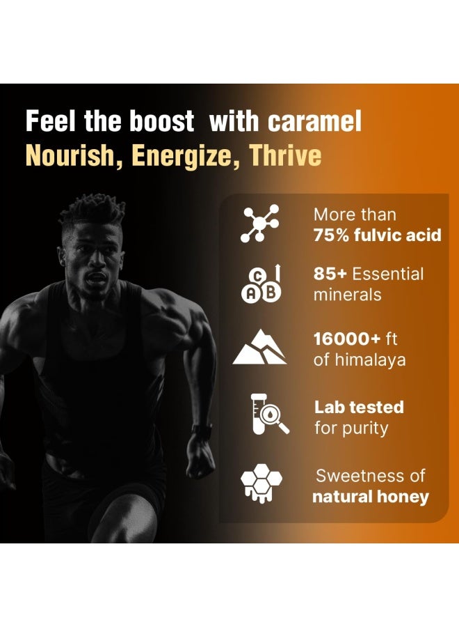 بارجاد | أعواد راتنج شيلاجيت الهيمالايا النقية مع العسل العضوي والكراميل (عبوة من 30 قطعة) | حمض الفولفيك عالي الفعالية 75% فأكثر | أكثر من 85 معدنًا نادرًا | يعزز الطاقة والمناعة والحيوية | عبوات فردية سهلة الاستخدام - Image 3
