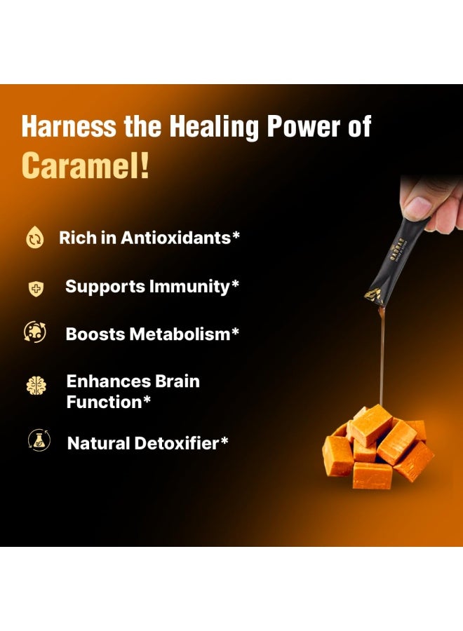 بارجاد | أعواد راتنج شيلاجيت الهيمالايا النقية مع العسل العضوي والكراميل (عبوة من 30 قطعة) | حمض الفولفيك عالي الفعالية 75% فأكثر | أكثر من 85 معدنًا نادرًا | يعزز الطاقة والمناعة والحيوية | عبوات فردية سهلة الاستخدام - Image 4