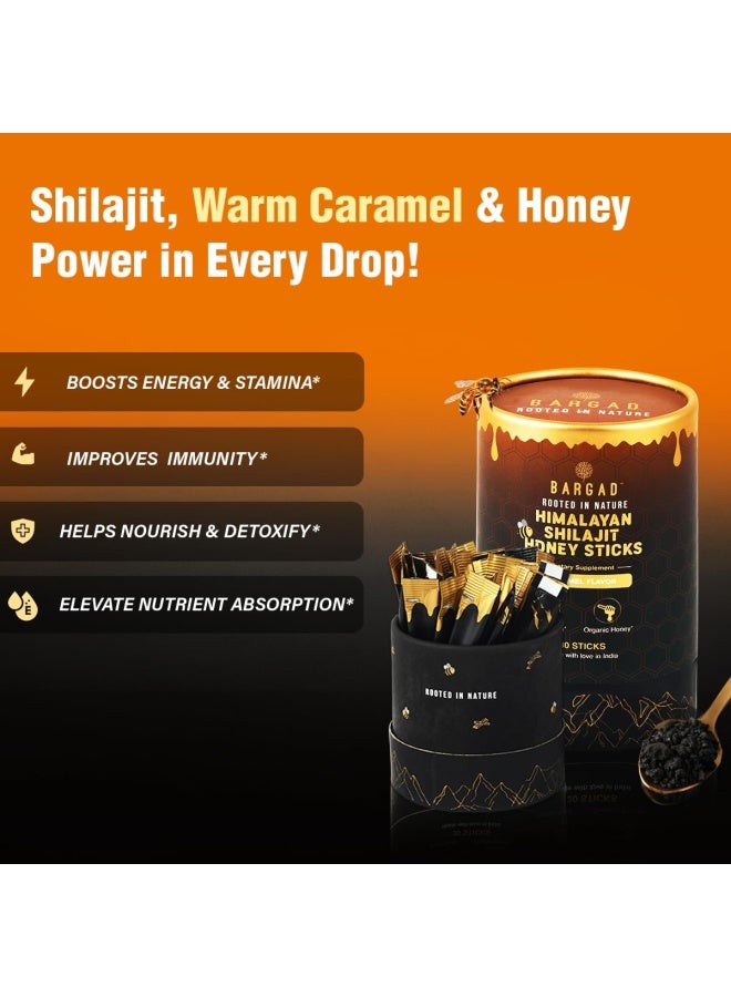 بارجاد | أعواد راتنج شيلاجيت الهيمالايا النقية مع العسل العضوي والكراميل (عبوة من 30 قطعة) | حمض الفولفيك عالي الفعالية 75% فأكثر | أكثر من 85 معدنًا نادرًا | يعزز الطاقة والمناعة والحيوية | عبوات فردية سهلة الاستخدام - Image 2