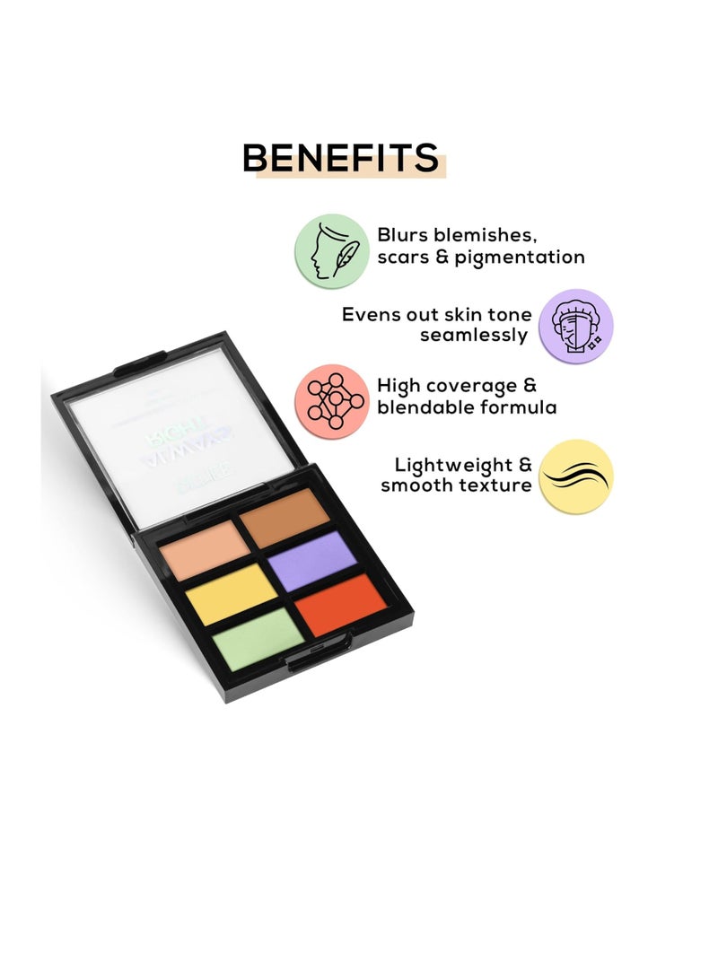 Renee Always Right Conceal  and Correct Palette 12gm  Lightweight Smooth Texture  Blurs Blemishes  Scars and Pigmentation   Evens Out Skin Tone Seamlessly With High Coverage and Blendable Formula - Image 4