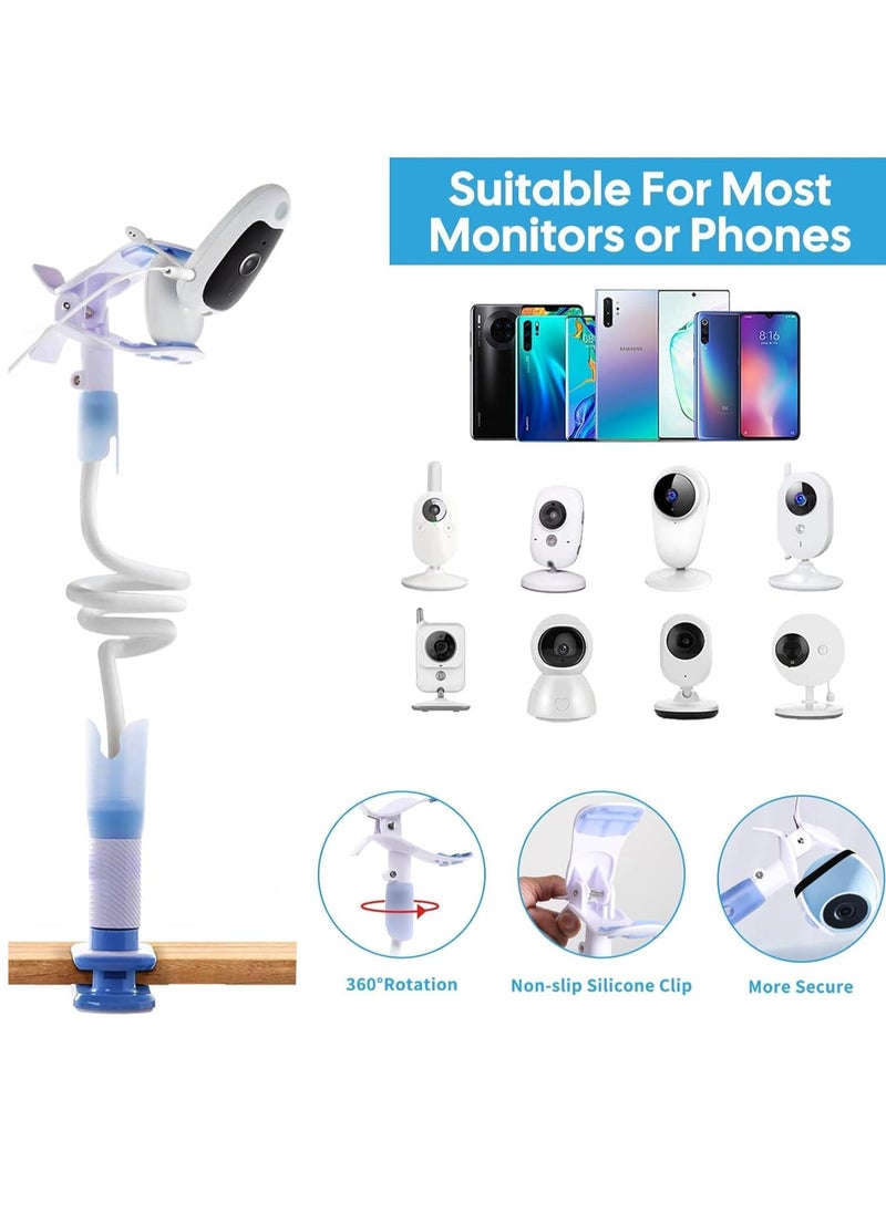 Gonice Baby Monitor Holder, Universal Baby Monitor Stand with 3 Fixed Straps Baby Camera Holder No Drilling, Flexible Hose for Shelf Desk Crib (Monitor Not Included)  - Image 3