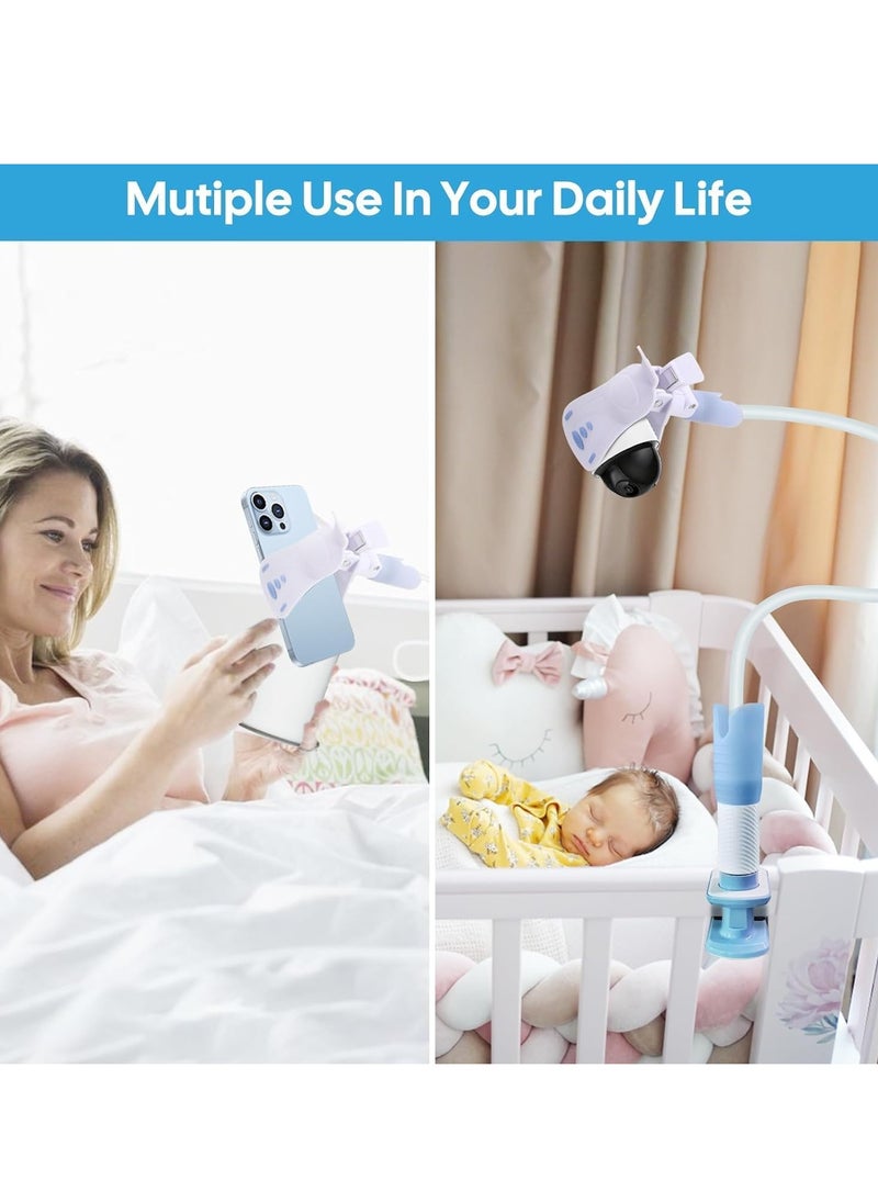 Gonice Baby Monitor Holder, Universal Baby Monitor Stand with 3 Fixed Straps Baby Camera Holder No Drilling, Flexible Hose for Shelf Desk Crib (Monitor Not Included)  - Image 4