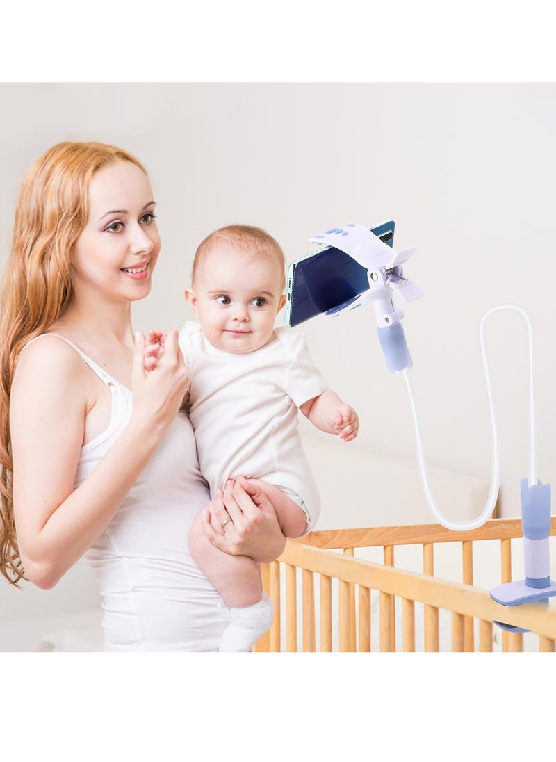Baby Monitor Holder, Universal Baby Monitor Stand with 3 Fixed Straps Baby Camera Holder No Drilling, Flexible Hose for Shelf Desk Crib (Monitor Not Included)