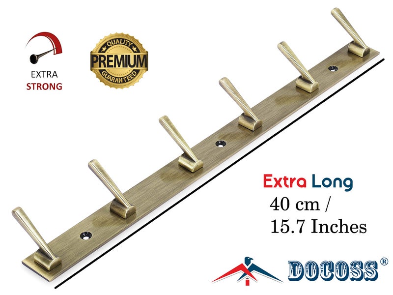 DOCOSS Antique Brass Wall Hooks for Hanging Cloth and Towel Hangers for Wall,Door Hangers,Hook Rail Bathroom Accessories- Pack of 2 - Image 4