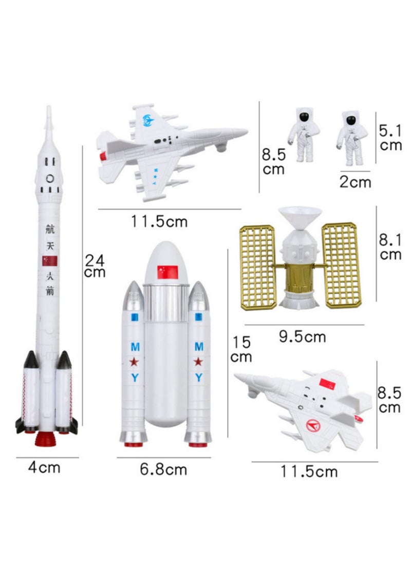 Eco-Friendly Space Satellite Toy Set Exploration Rocket Shuttle Universe Aviation Model Pretend Play Simulation Educational STEM Toys for Kids Parent-Child Interactive Games  - Image 2