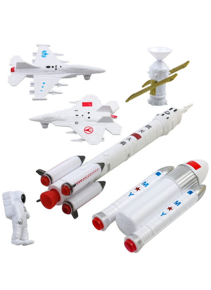 Eco-Friendly Space Satellite Toy Set Exploration Rocket Shuttle Universe Aviation Model Pretend Play Simulation Educational STEM Toys for Kids Parent-Child Interactive Games  - Image 1