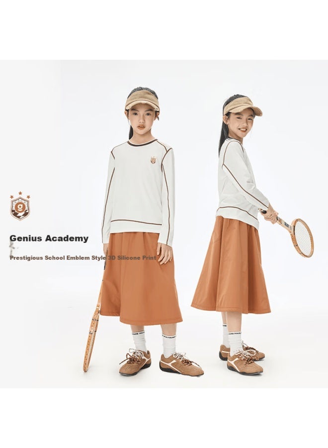 Onmygame Genius Academy Yokesi Kids Long Sleeve T-shirt Autumn Loose Sports Top Off-white 130 - Image 1