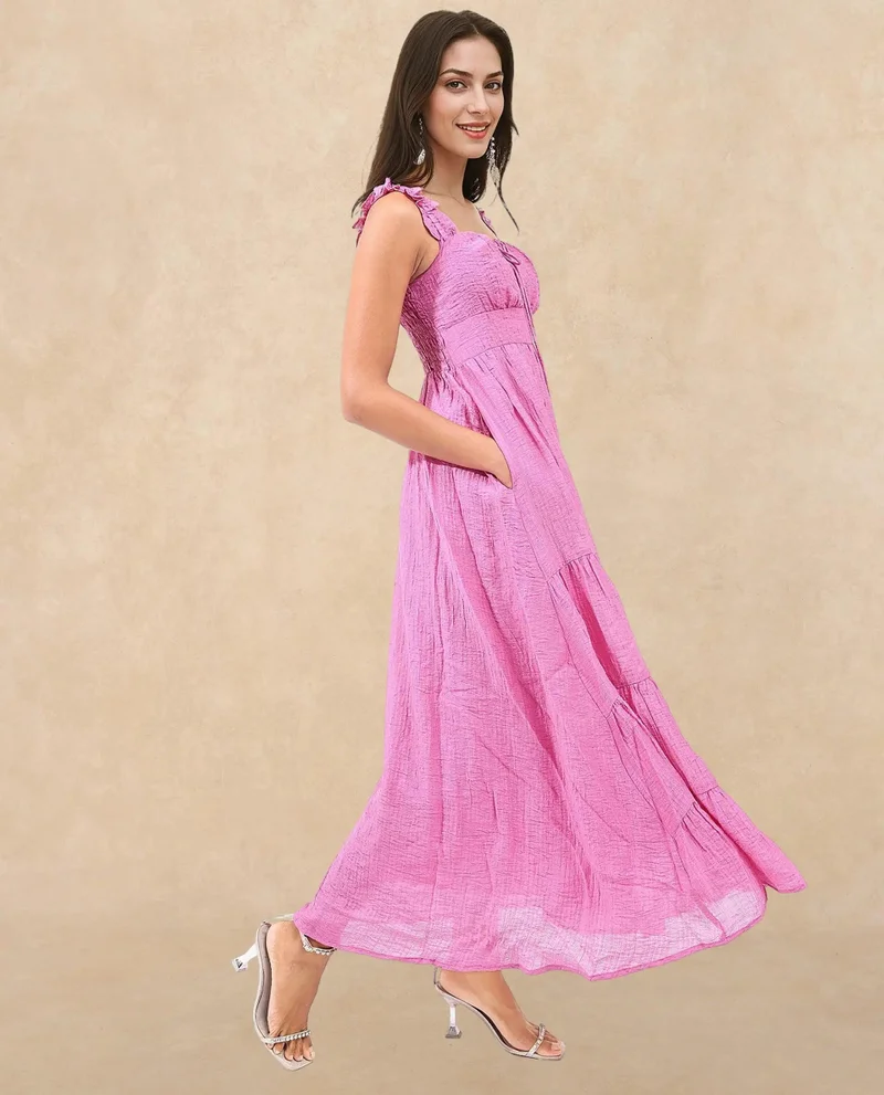 Rareism Women's Fluorescent Pink Longline Dress
