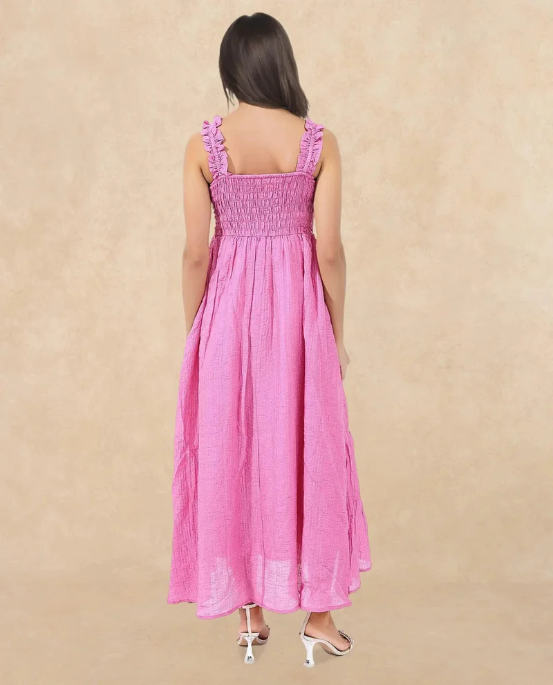 Rareism Women's Fluorescent Pink Longline Dress