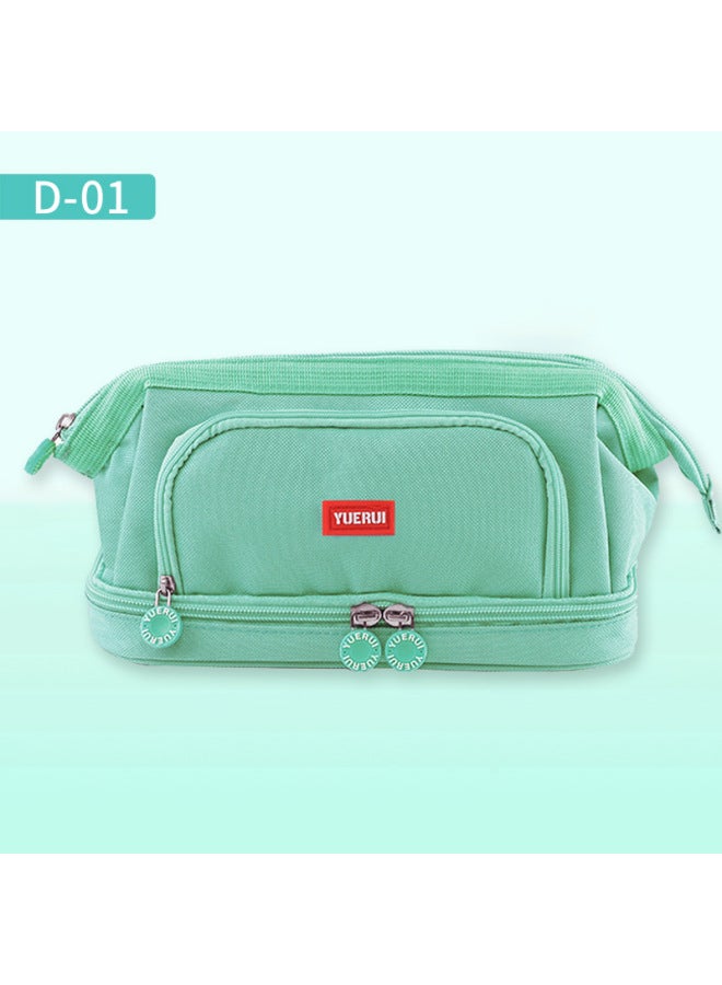 YUERUI Korean Style Boat-shaped Large Capacity Pencil Bag Simple Multi-layer Student Storage Stationery Bag Creative Multi-functional Canvas Stationery Box - Image 1