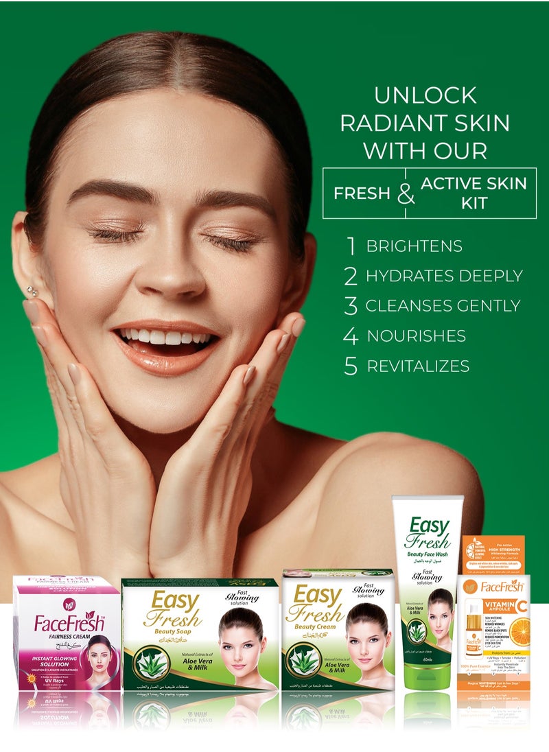 Easy Fresh - Fresh & Active Skin Set - Promotes Skin Healing & Regeneration and Protection Against UV Radiation, For All Skin Types - Image 1
