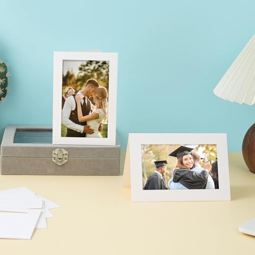 Silunkia 60 Packs White Photo Frame Cards with Envelopes for 5 x 7 Picture, Paper Picture Frames, Photo Folders with Self Seal Envelopes for Classroom DIY Birthday Christmas Wedding Postcards - Image 3