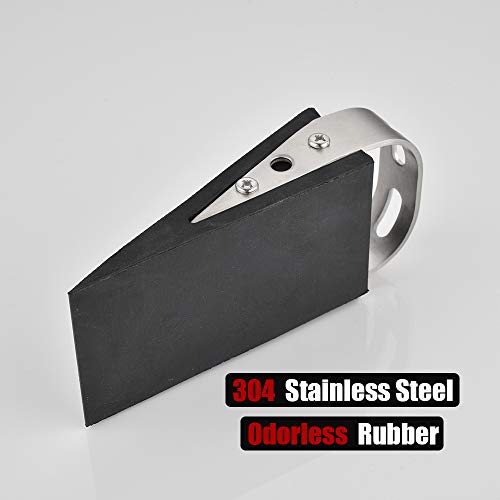 JQK Heavy Duty Door Stopper Rubber Wedge, 304 Stainless Steel Security Door Stops Works On All Floor Types, Brushed(2 Pack), DSB6-BN-P2 - Image 4